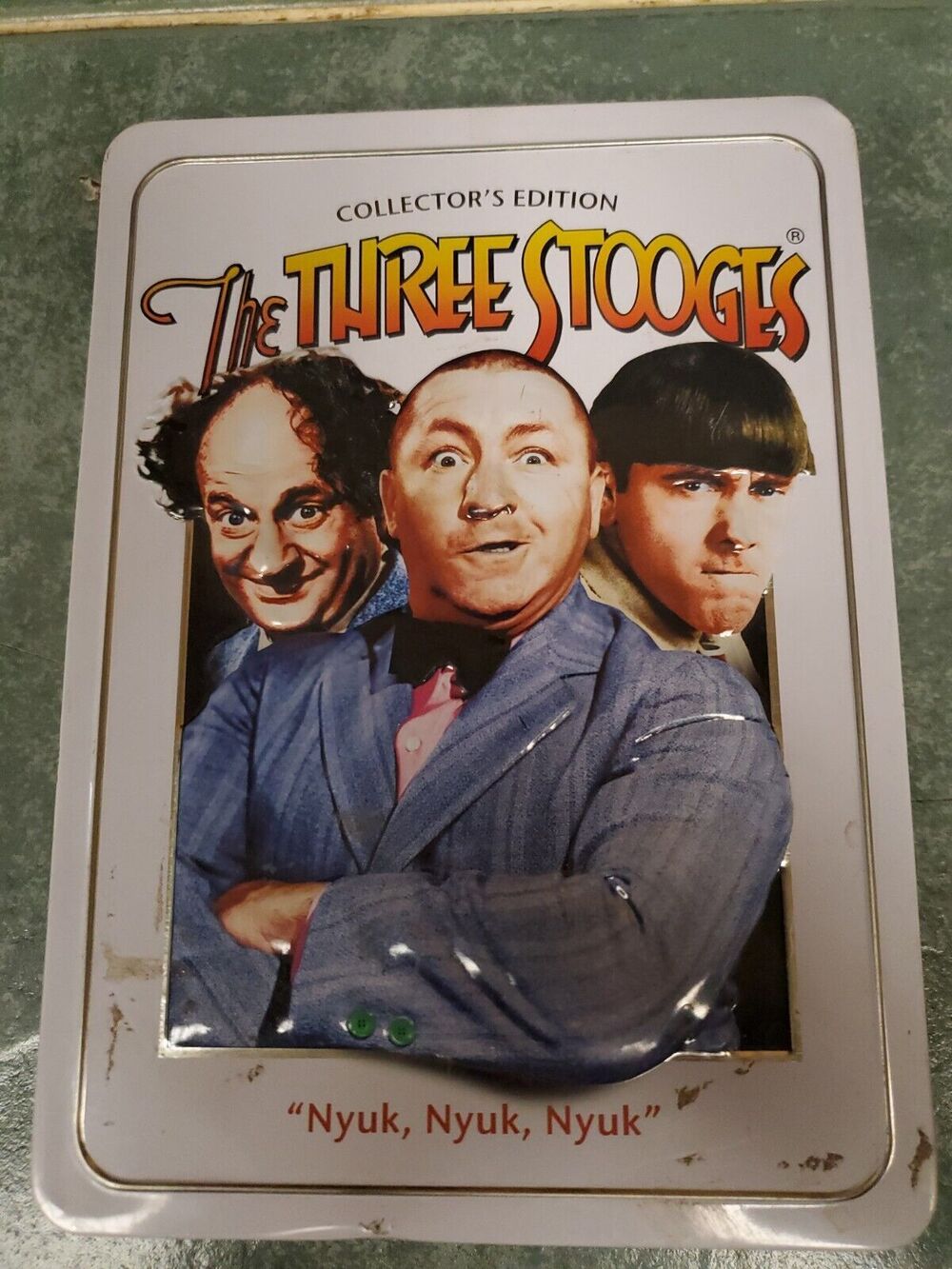 The Three Stooges Collectors Edition (DVD, 2009, 4-Disc Set) Tin W Collector Pin